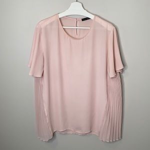 Atmosphere Blush Pink Pleated Blouse